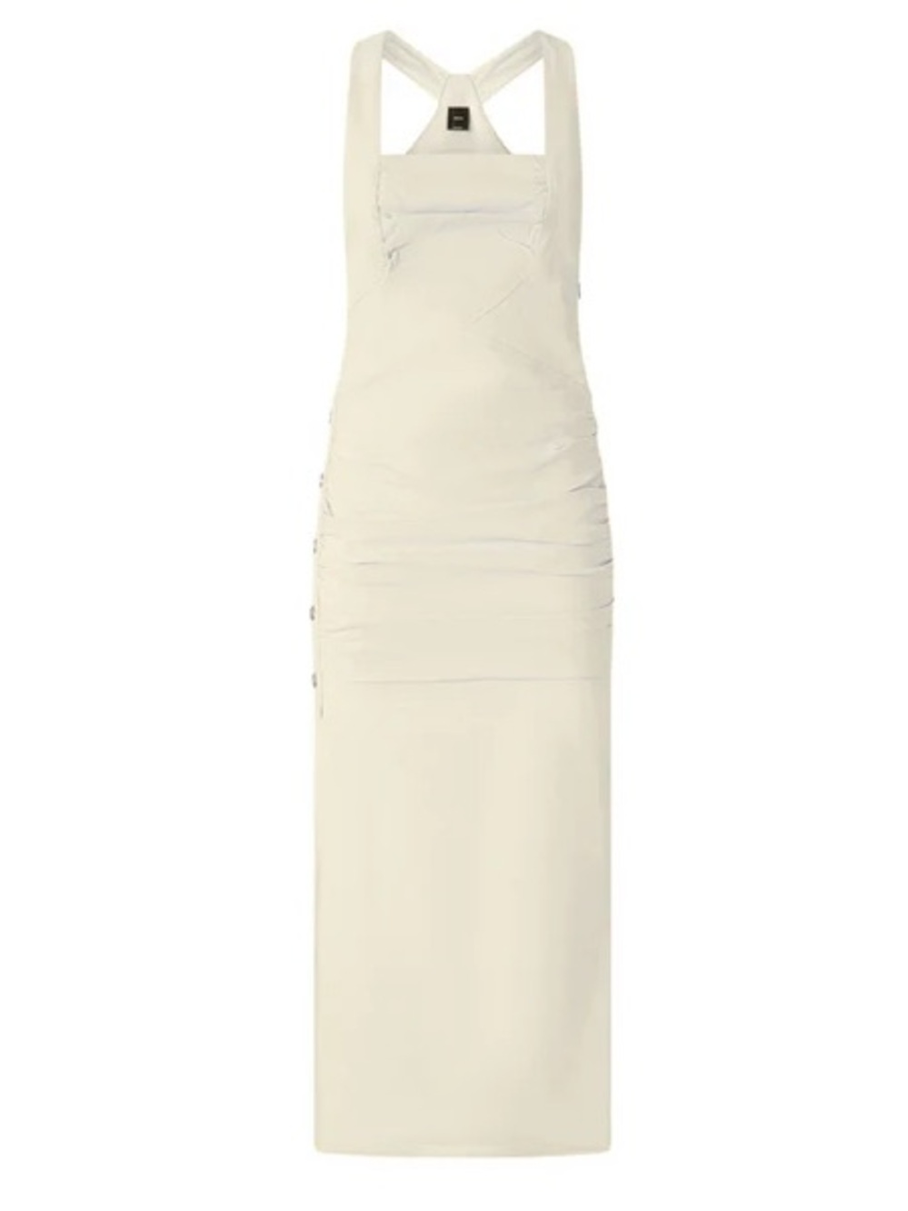 Pinko Cream Sleeveless Midi Dress with Strap Back